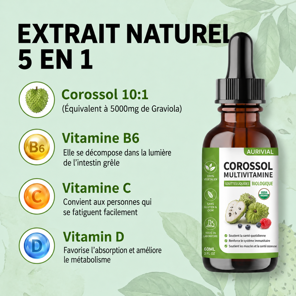 Extrait de corossol biologique