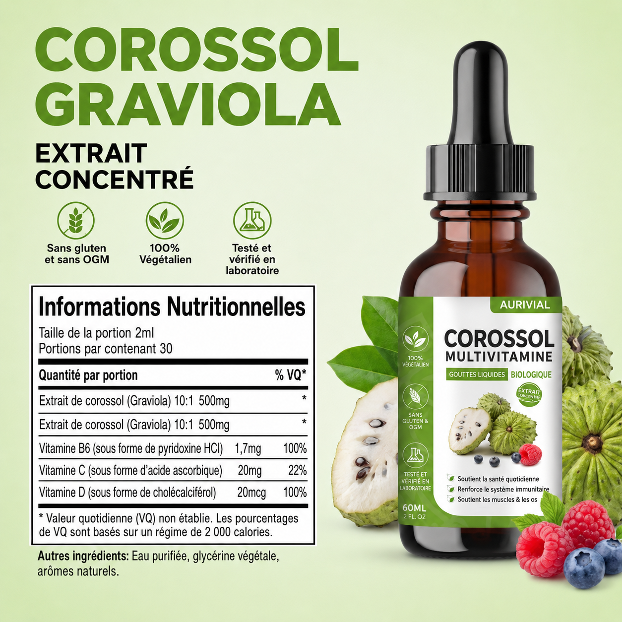 Extrait de corossol biologique